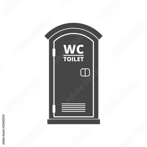 Portable toilet icon, eco toilet concept