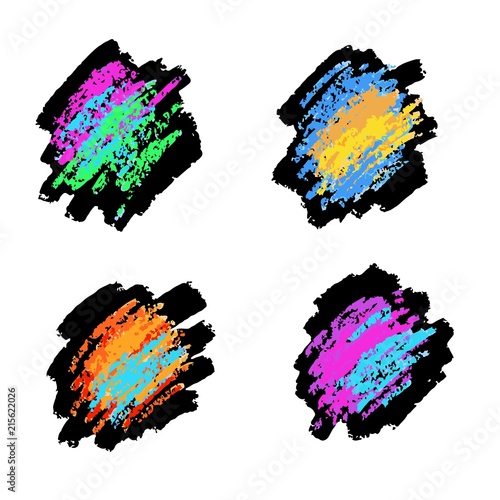 Textures of chalk and coal. Vector brush strokes. Soft pastel colors. Grunge pattern