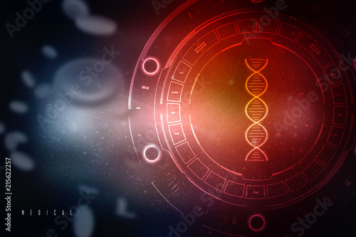 2d render of dna structure, abstract background

