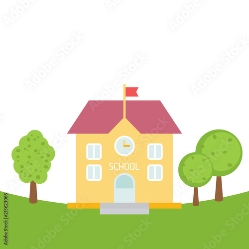 School building in flat style.