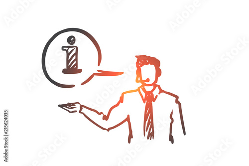 Information, help, support, contact, operator concept. Hand drawn isolated vector.