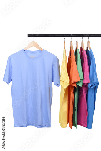 Colorful t-shirt on hanger
