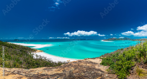 Panoramic view of the amazing Whitehaven Beach in the Whitsunday Islands