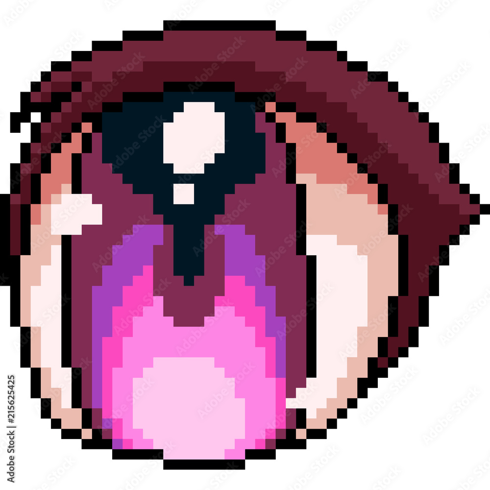 vector pixel art anime eye