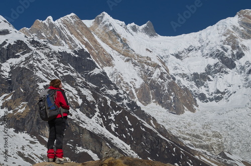  The climber looks at Annapurna
