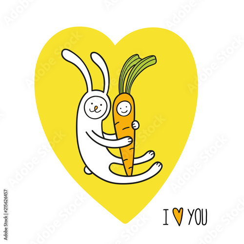 bunny rabbit and baby carrot