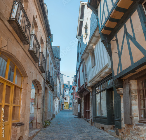 street old Breton town Vitre, France