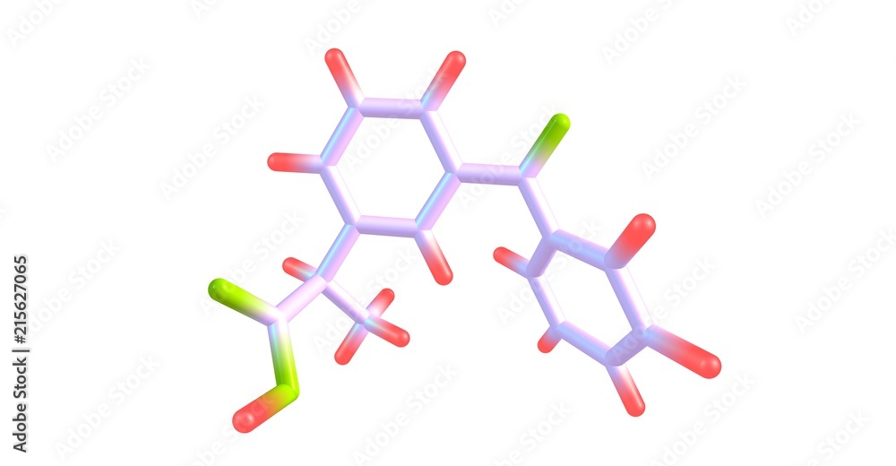 Ketoprofen molecular structure isolated on white Ketoprofen molecular structure isolated on white