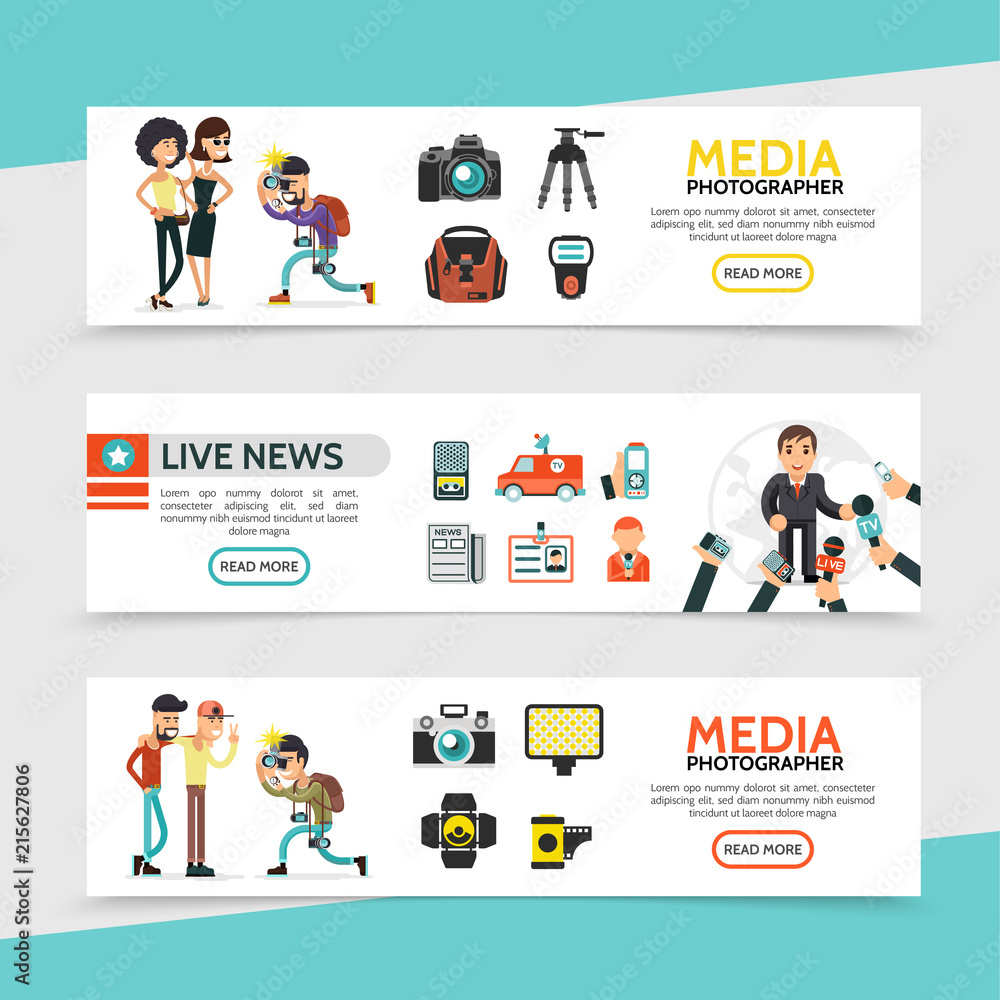 Flat Mass Media Horizontal Banners Flat Mass Media Horizontal Banners