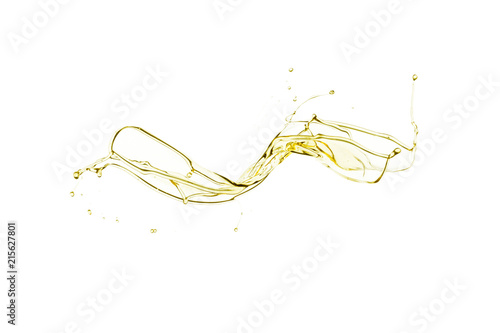 olive oil splashing isolated on white background