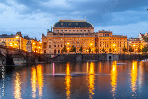 Photography Prague National Theatre by night