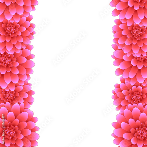 Fototapeta Naklejka Na Ścianę i Meble -  Pink Dahlia Border Style 2