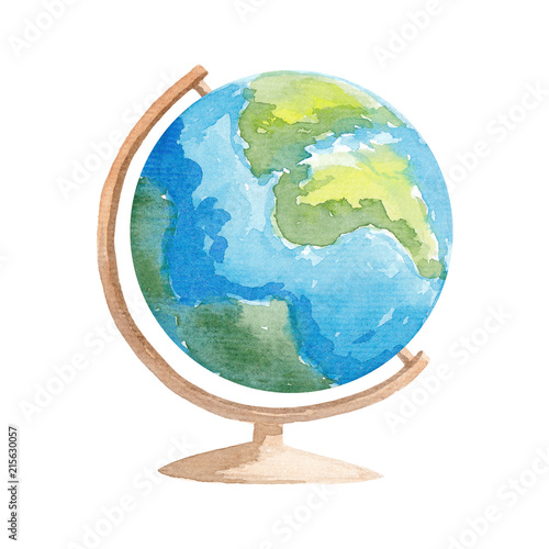Watercolor Globe illustration School globe