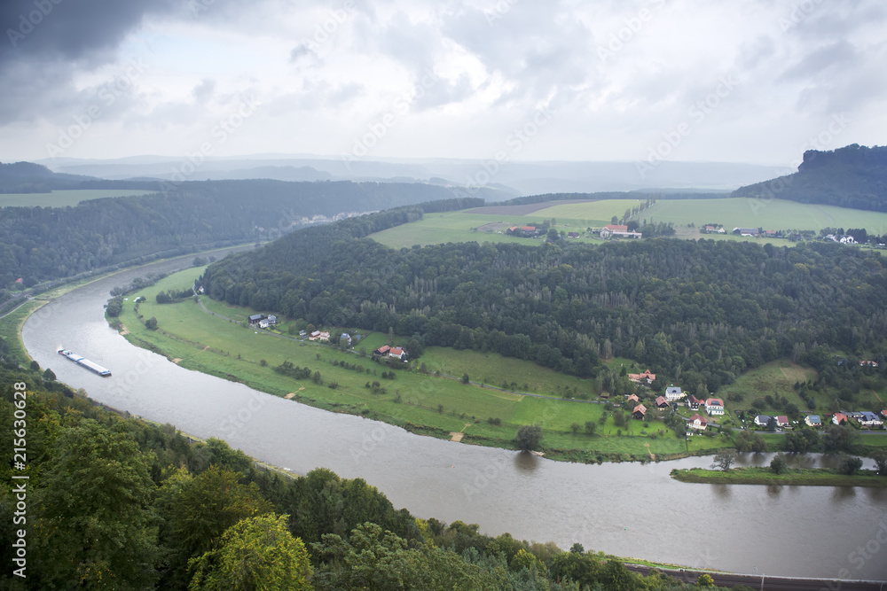 view from castle Koenigstein in Saxony, Germany