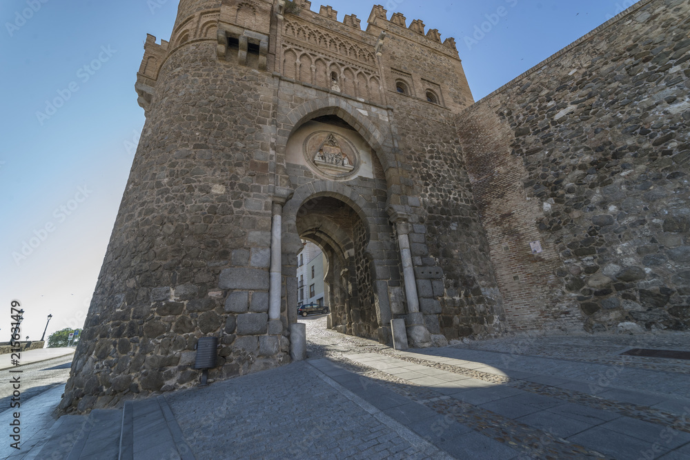 Toledo, gate of Puerta del Sol (The sun door) Spain.