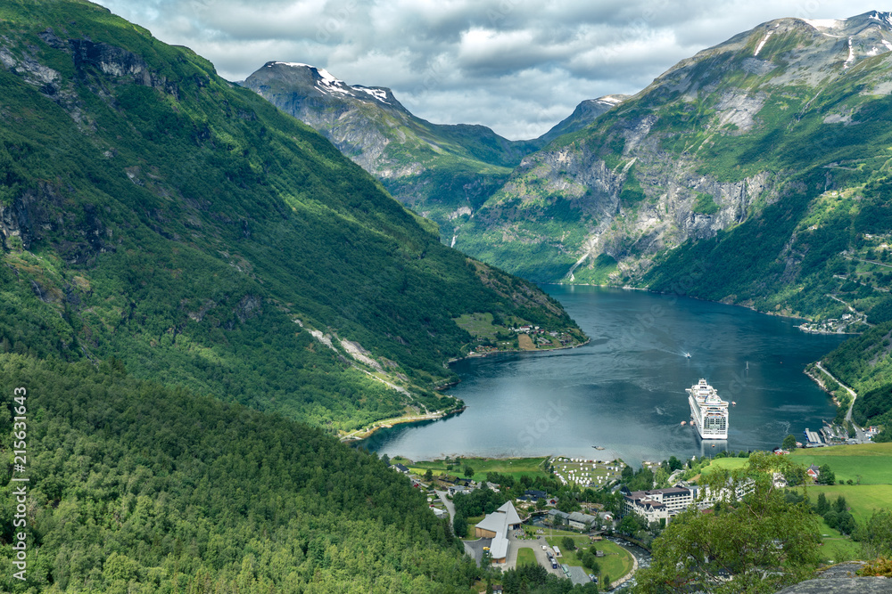 View of the Geiranger fjord in Norway