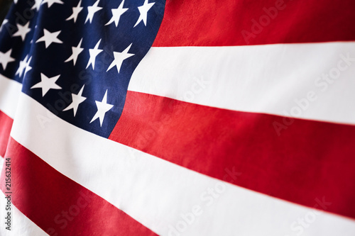 American flag laying as background, xlose up