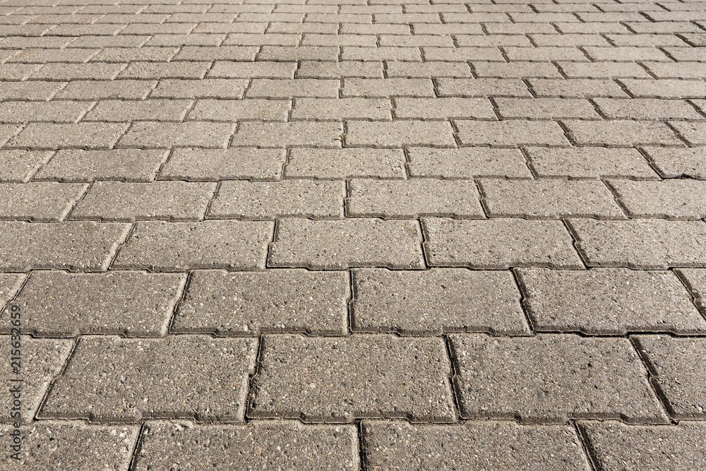 surface paved with road tiles