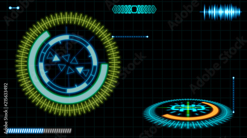 Futuristic HUD interface el...