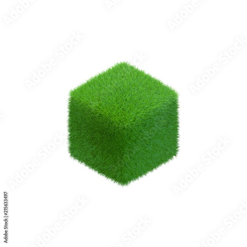 Cube from grass.3D renderin...