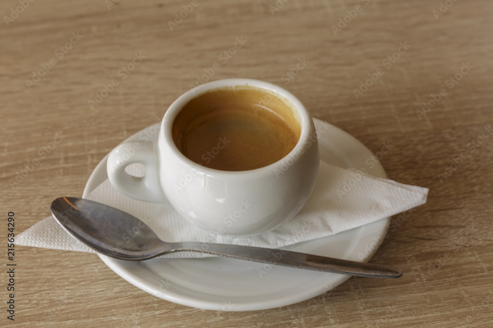 Delicious cup of espresso coffee for a business break. Nobody, isolated. Delicious cup of espresso coffee for a business break. Nobody, isolated.