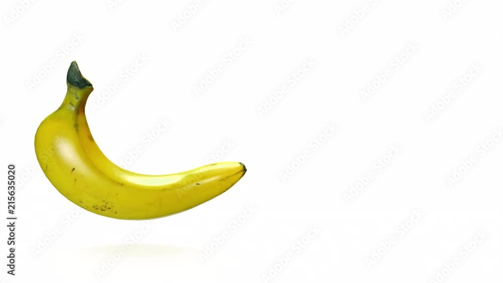Banana rotating seamless loop white background isolated Banana rotating seamless loop white background isolated