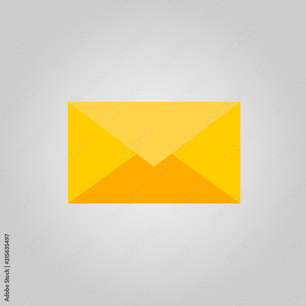 Modern and simple flat vector illustration. A letter icon, a yellow envelope, a mail. Image for website, presentation, application, interface Modern and simple flat vector illustration. A letter icon, a yellow envelope, a mail. Image for website, presentation, application, interface