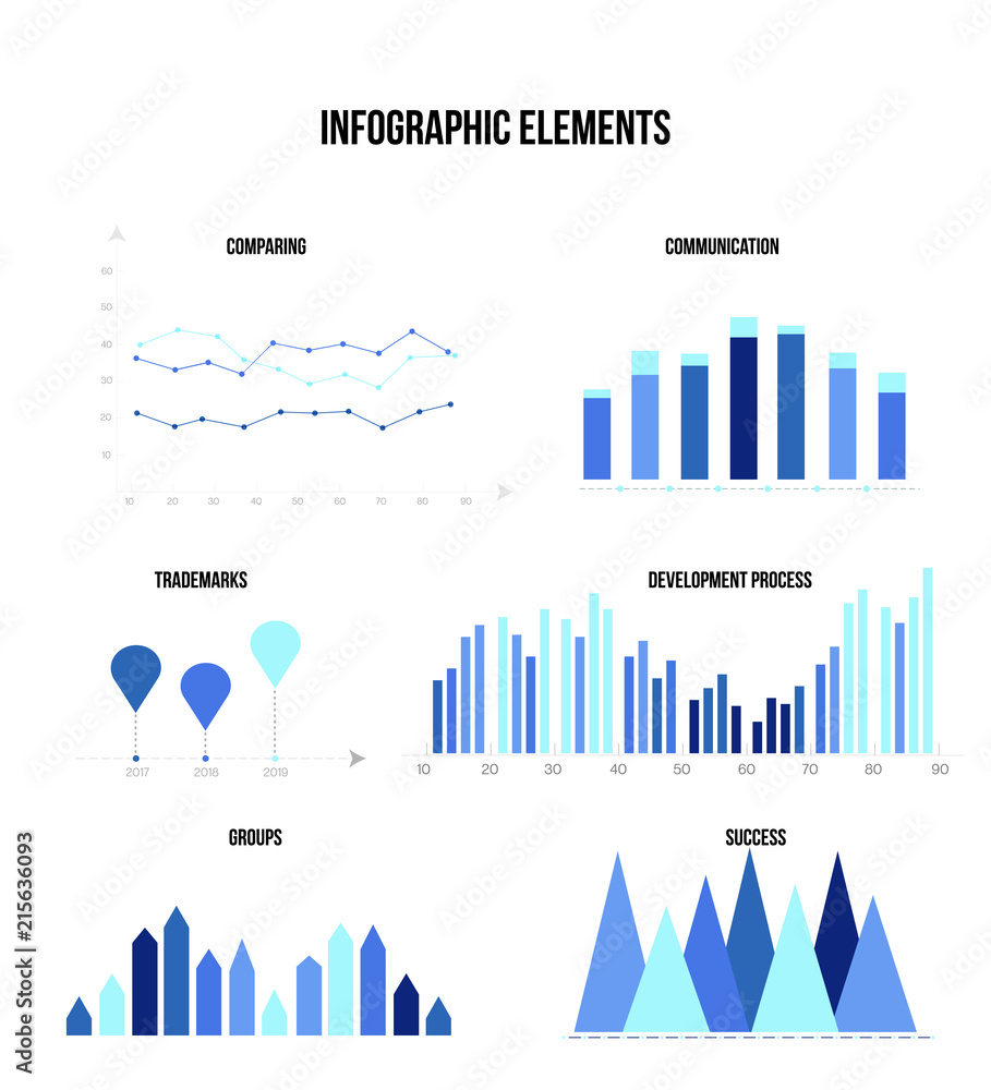 Infographic Elements, Global Data Visualisation Vector Set. Circle Diagram, Rating, Target, Pie Chart Modern Clean Design. Education Service, Technology, Report, Presentation Infographic Elements.