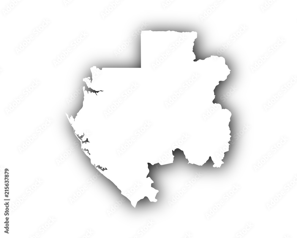 Fototapeta premium Mapa Gabonu z cieniem