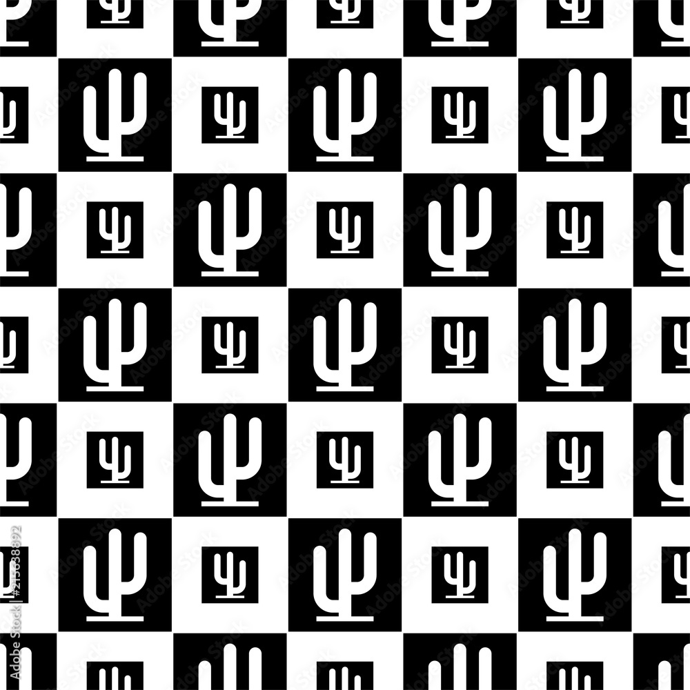 Cactus Icon Seamless Pattern, Cactus Plant Icon Cactus Icon Seamless Pattern, Cactus Plant Icon