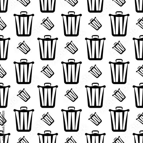 Trash Can Icon Seamless Pattern