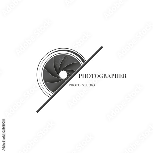 Abstract camera logo vector design template for professional photographer or photo studio
