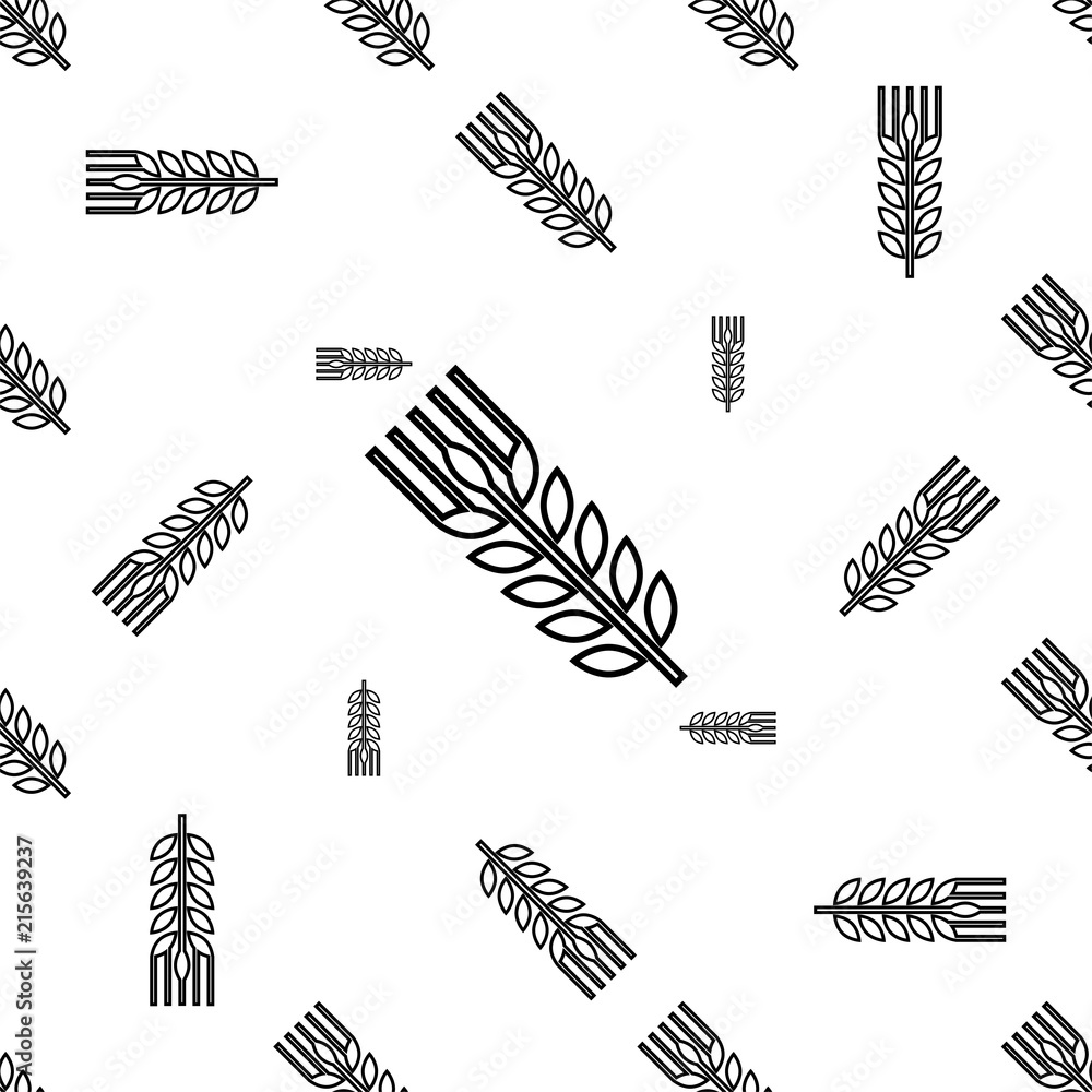 Wheat Ear Spica Icon Seamless Pattern Wheat Ear Spica Icon Seamless Pattern