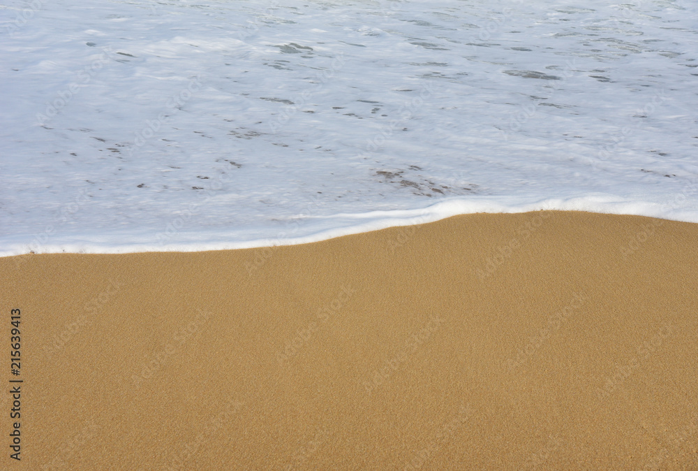 White Sea wave and sandy beach Background.Copy space White Sea wave and sandy beach Background.Copy space