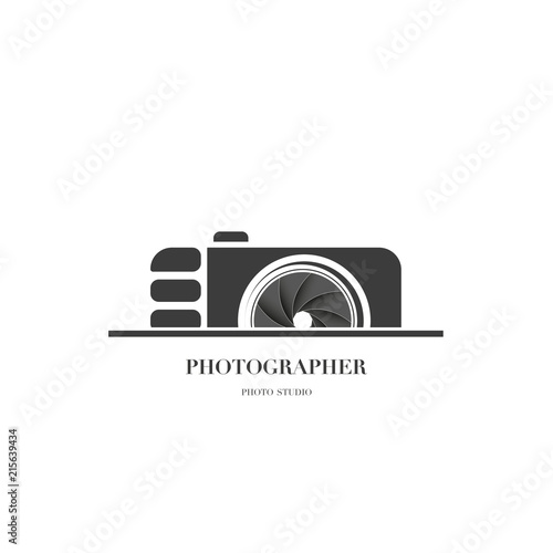 Abstract camera logo vector design template for professional photographer or photo studio