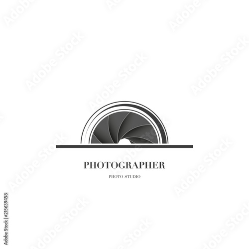Abstract camera logo vector design template for professional photographer or photo studio