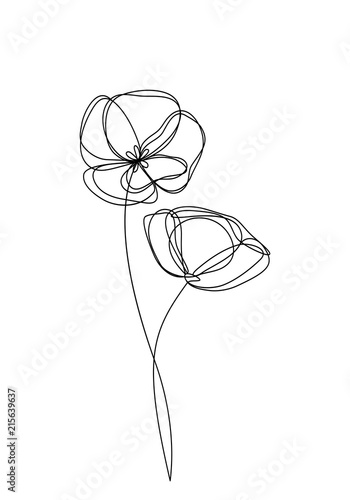Poppy flower icon, logo, label photo