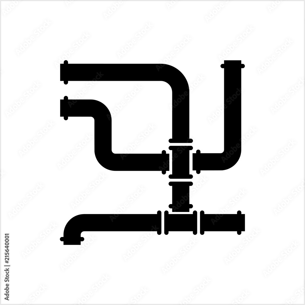 Pipe Icon, Pipe Fitting Icon, Water, Gas, Oil Pipeline, Plumbing Work Pipe Icon, Pipe Fitting Icon, Water, Gas, Oil Pipeline, Plumbing Work