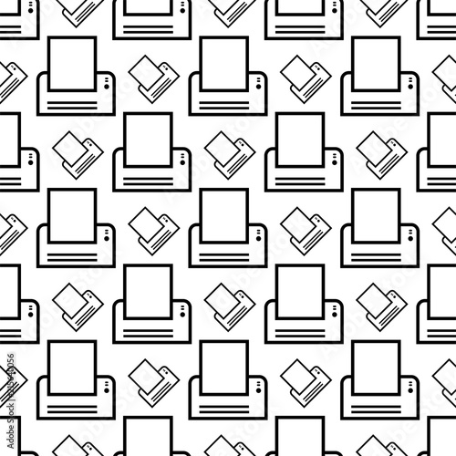 Printer Icon Seamless Pattern, Ink Jet, Laser Printer