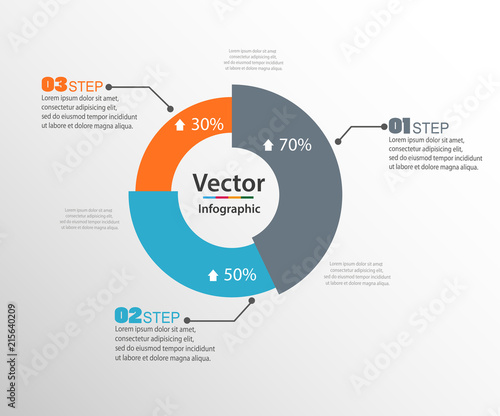 Infographic design template with modern design annual statistics graphs.  Vector eps 10