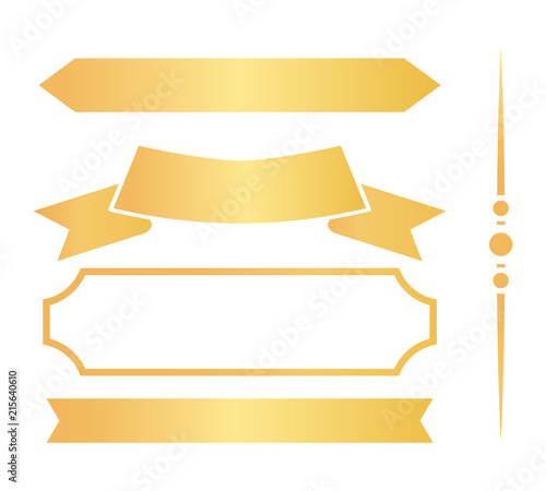 Golden Ribbons and Frames for Certificates Set