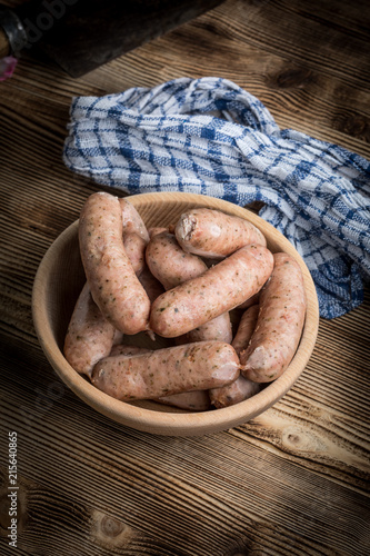 Boiled white sausage.