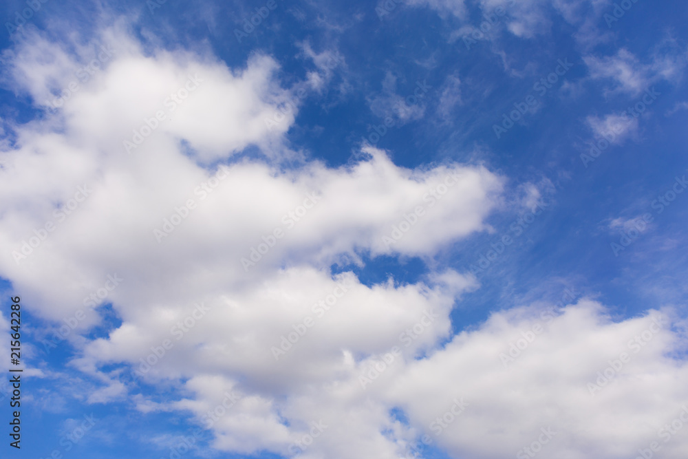 Fototapeta premium White clouds on blue sky background.