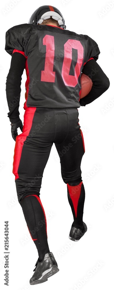 Football Player Running with Ball - Isolated Football Player Running with Ball - Isolated