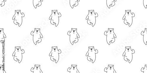 bear seamless pattern vector polar bear panda cartoon teddy running isolated background repeat doodle wallpaper