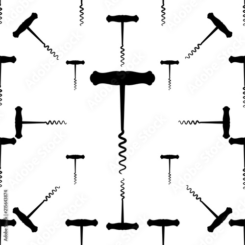 Corkscrew Opener Icon Seamless Pattern