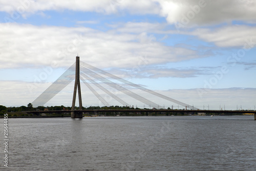 Vansu bridge over Daugava River in Riga, Latvia.