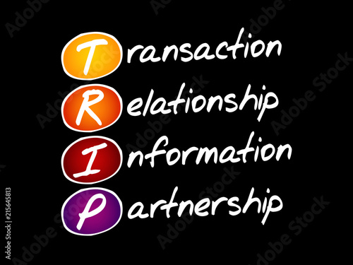 TRIP - Transaction, Relationship, Information, Partnership, acronym business concept