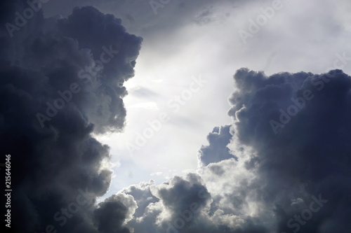 Storm clouds in the sky before the hurricane. Weather forecast.