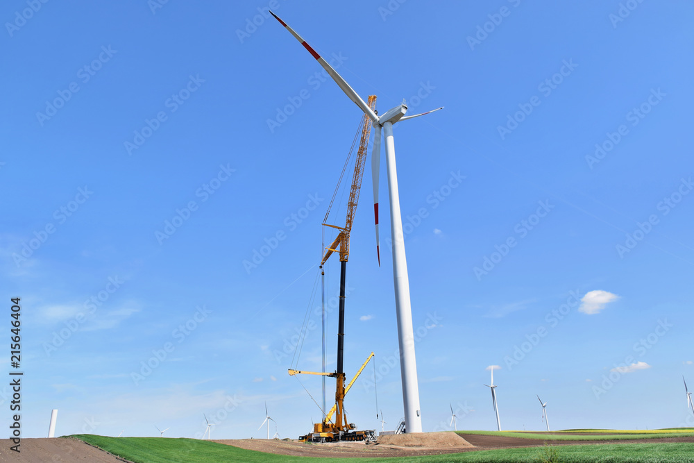 Construction site of wind farm in Alibunar, Serbia Construction site of wind farm in Alibunar, Serbia